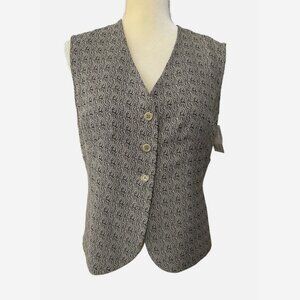 MAX STUDIO Brown Paisley Vest NWT Size 2 Sleeveless Blouse Top